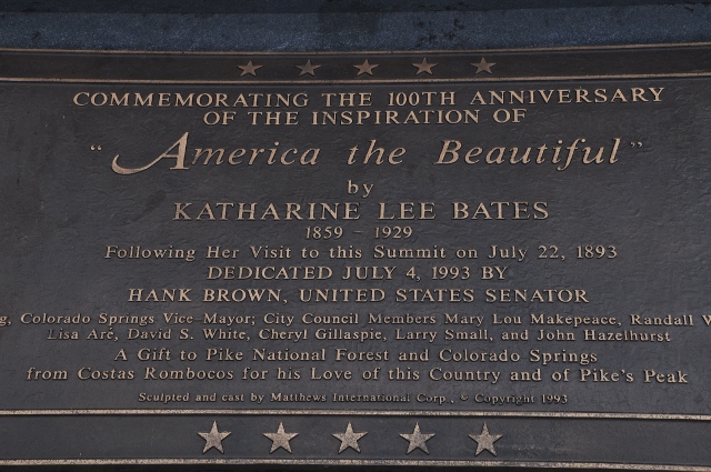 Plaque in honor of Katharine Lee Bates